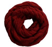 NEOSAN Womens Thick Ribbed Knit Winter Infinity Circle Loop Scarf, Twist Claret