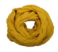 NEOSAN Womens Thick Ribbed Knit Winter Infinity Circle Loop Scarf, Twist Mustard