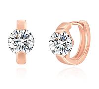 NEOSHOW Small Gold Hoop Earrings for Women 14k Real Gold Plated Cubic Zirconia Huggie Earrings Tiny Cute Cartilage Hypoallergenic Earrings Jewelry Gifts for Women, Sterling Silver, Cubic Zirconia