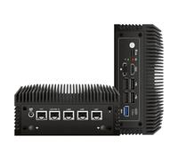 NEOSMAY Fanless N100 Industrial Mini PC Micro Firewall Appliance, 4 * 2.5Gbe i225 LAN Ports POE in Mini Computer 16GB DDR4 RAM 512GB SATA SSD (N100 POE in,16+512GB)