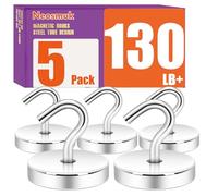 Neosmuk Cruise Ship Essentials Magnetic Hooks, 130LB + Heavy Duty Magnetic Hooks for Cruise Cabin, Refrigerator, BBQ, Hanging and Travel, Extra Strong Must Have Magnetic Hook, Silver
