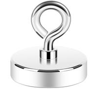 Neosmuk Fishing Magnet, 220 lb+ Pull Strong CNC Machined Metal Base with High Powered Magnets, 1.75” Large Magnet for Remover, Super Strength Magnets with Handle for Lifting and Pick up