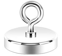 Neosmuk Fishing Magnet, 300 lb+ Pull Strong CNC Machined Metal Base with High Powered Magnets, 2” Large Magnet for Remover, Super Strength Magnets with Handle for Lifting and Pick up