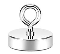 Neosmuk Fishing Magnet, 500 lb+ Pull Strong CNC Machined Metal Base with High Powered Magnets, 2.5” Large Magnet for Remover, Super Strength Magnets with Handle for Lifting and Pick up.