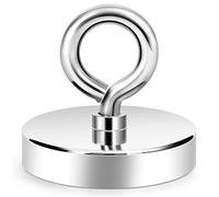 Neosmuk Fishing Magnet, 600 lb+ Pull Strong CNC Machined Metal Base with High Powered Magnets, 3” Large Magnet for Remover, Super Strength Magnets with Handle for Lifting and Pick up