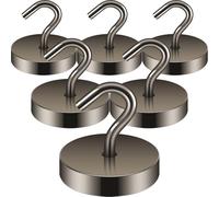 Neosmuk Magnetic Hooks, Cruise Ship Essentials, 100lb+ Heavy Duty Magnetic Hooks for Cruise Cabins, Refrigerator, Grill, Hanging, and Travel | Extra Strong Must-Haves Magnet Hook,Grey,Pack of 6