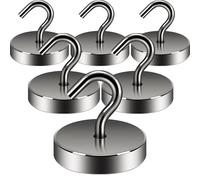 Neosmuk Magnetic Hooks, Cruise Ship Essentials, 100lb+ Heavy Duty Magnetic Hooks for Cruise Cabins, Refrigerator, Grill, Hanging, and Travel | Extra Strong Must-Haves Magnet Hook,Gunmetal,Pack of 6