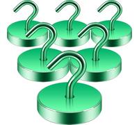 Neosmuk Magnetic Hooks, Cruise Ship Essentials, 100lb+ Heavy Duty Magnetic Hooks for Cruise Cabins, Refrigerator, Grill, Hanging, and Travel | Extra Strong Must-Haves Magnet Hook,Green,Pack of 6