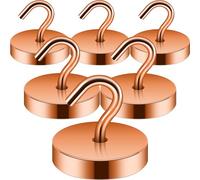 Neosmuk Magnetic Hooks, Cruise Ship Essentials, 100lb+ Heavy Duty Magnetic Hooks for Cruise Cabins, Refrigerator, Grill, Hanging, and Travel | Extra Strong Must-Haves Magnet Hook,Bronze,Pack of 6