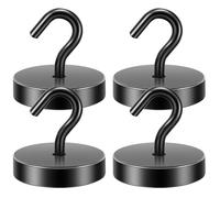 Neosmuk Magnetic Hooks, Cruise Ship Essentials, 100lb+ Heavy Duty Magnetic Hooks for Cruise Cabins, Refrigerator, Grill, Hanging, and Travel | Extra Strong Must-Haves Magnet Hook,Black