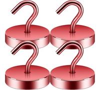 Neosmuk Magnetic Hooks, Cruise Ship Essentials, 10lb+ Heavy Duty Magnetic Hooks for Cruise Cabins, Refrigerator, Grill, Hanging, and Travel | Extra Strong Must-Haves Magnet Hook,Red