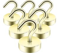 Neosmuk Magnetic Hooks, Cruise Ship Essentials, 40lb+ Heavy Duty Magnetic Hooks for Cruise Cabins, Refrigerator, Grill, Hanging, and Travel | Extra Strong Must-Haves Magnet Hook,Gold