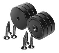 Neosmuk Magnets with Screws, 100lbs Strong Neodymium Disc Magnet with Holes in The Center,Cup Magnet with Mounting Hole Heavy Duty, Round Rare Earth Magnetic High Strength in Middle,Black 6 Pack