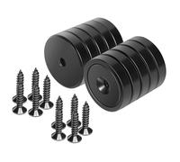 Neosmuk Magnets with Screws, 100lbs Strong Neodymium Disc Magnet with Holes in The Center,Cup Magnet with Mounting Hole Heavy Duty, Round Rare Earth Magnetic High Strength in Middle,Black 10 Pack