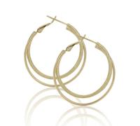 NEOTIGER Elegant Gold Double-Layer Textured Large Hoop Earrings for Women, Matte & Shiny Mixed Circle Earrings, Retro Luxury Fashion Jewelry for Daily/Commute/Party
