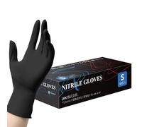 NEOTRIL Black Nitrile Gloves, Rubber Gloves, Food Animation Legislation, Powder Free, Strong Elasticity, Nitrile Gloves for Cooking, Cleaning, Cleaning