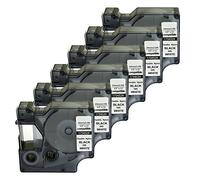NEOUZA 1734524 Compatible for DYMO Rhino Industrial IND Flexible Nylon Black on White Label Tape 24mm x 3.5m (6 Packs)