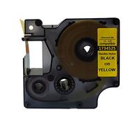 NEOUZA 1734525 Compatible for DYMO Rhino Industrial IND Flexible Nylon Label Tape Length 3.5m (Black on Yellow, 24mm)