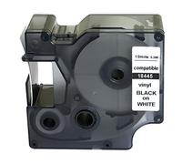 NEOUZA 18445 Compatible for DYMO Rhino IND Vinyl Label Tape 5.5m Length (Black on White, 19mm)