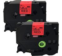 NEOUZA 2PK Compatible for Brother P-Touch Laminated TZe TZ 451 Label Tape 24mm x 8m (Black on Red)