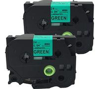 NEOUZA 2PK Compatible for Brother P-Touch Laminated TZe TZ 751 Label Tape 24mm x 8m (Black on Green)
