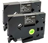 NEOUZA 2PK Compatible for Brother P-Touch Laminated TZe TZ Label Tape Cartridge 6mm x 8m (TZe-315 White on Black)