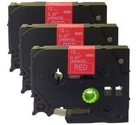 NEOUZA 3PK Compatible for Brother P-Touch Laminated TZe TZ Label Tape Cartridge 12mm x 8m (TZe-435 White on Red)