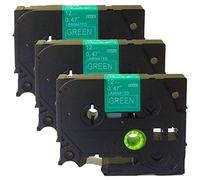 NEOUZA 3PK Compatible for Brother P-Touch Laminated TZe TZ Label Tape Cartridge 12mm x 8m (TZe-735 White on Green)