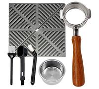 NEOUZA 58mm Bottomless Portafilter Set for Espresso Coffee Machine Compatible with La Mazocco 304 Stainless Steel Two Ears,Fillter Basket, Spoon,Tamper Mat,Brush