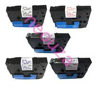 NEOUZA 5PK Compatible For Brother P-Touch Laminated TZe TZ Label Tape Cartridge 9mm x 8m (Set of 5 Colors on Clear)