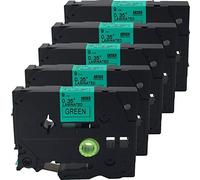 NEOUZA 5PK Compatible for Brother P-Touch Laminated TZe TZ Label Tape Cartridge 9mm x 8m (TZe-721 Black on Green)