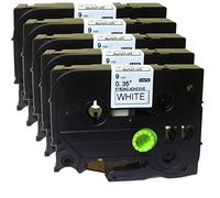 NEOUZA 5PK Compatible for Brother P-Touch Laminated TZe TZ Label Tape Cartridge 9mm x 8m (TZe-S221 Extra Strength Black on White)