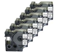 NEOUZA Compatible 18484 for DYMO Rhino Industrial IND Permanent Polyester Label Tape Black on White Width 19mm Length 5.5m (6PK)