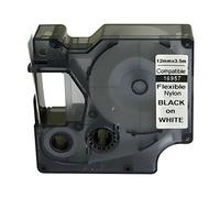 NEOUZA Compatible for DYMO D1 LabelManager Flexible Nylon 16957 16953 S0718040 Label Tape 3.5m (Black on White, 12mm)