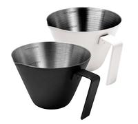 NEOUZA Espresso Shot Cups 100mL Espresso Measuring Cup 2 Pack Stainless Steel Pouring Cup Scale Kitchen Gadgets for Espresso Accessories (Black and White)