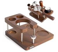 NEOUZA Espresso Tamper Organizer Station for 51/53/58mm Tamper Distributor Portafilter, Wood Taming Station,Portafilter Holder, Tamping Mat (58mm)