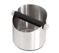 NEOUZA Knock Box for Espresso Machine, Coffee Grounds Bin - Barista Accessories, Shock-Absorbent with Removable Metal Knock Bar (Silver, Large)