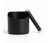 NEOUZA Knock Box for Espresso Machine, Coffee Grounds Bin - Barista Accessories, Shock-Absorbent with Removable Metal Knock Bar (Black, Medium)