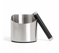 NEOUZA Knock Box for Espresso Machine, Coffee Grounds Bin - Barista Accessories, Shock-Absorbent with Removable Metal Knock Bar (Silver, Medium)