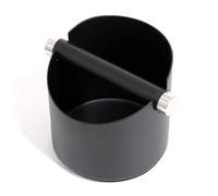 NEOUZA Knock Box for Espresso Machine, Coffee Grounds Bin - Barista Accessories, Shock-Absorbent with Removable Metal Knock Bar (Black, Large)