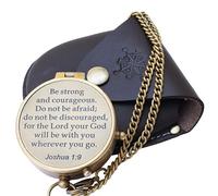 NEOVIVID Be Strong and Courageous Engraved Compass, Confirmation Gift Ideas, Baptism Gifts