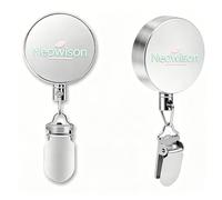 NeoWison Retractable Adhesive Towel Clip, 65cm Auto Rewind, Silvery 2 Pack | Wall Mounted, No Drilling, Residue-Free, 304 Stainless Steel, Rust-Resistant, Kitchen, Bathroom, Flats, Caravan, Camping