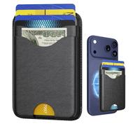 NEPAGZ 2025 Upgraded for MagSafe Wallet, 5 Card Holder, RFID Blocking, Magnetic Wallet for iPhone, Slim for iPhone 17/16/15/14/13/12 Series, Not for 13/12 Mini, Vegan Leather, Black