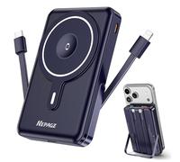Nepagz for Magsafe Battery Pack, 10000mAh Magnetic Power Bank with Foldable Stand, PD 22.5W Fast Charging with USB-C Cable, Wireless Portable Charger for iPhone 16/15/14/13/12 Series, Blue
