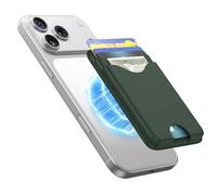 Nepagz Magnetic Wallet Green Vegan Leather Upgraded for MagSafe Wallet, 5 Card-Holder, for iPhone, with Adjustable Stand, for iPhone 16/15/14/13/12 Series, Not for Mini, Ultra-Slim