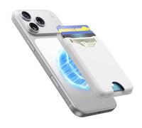 Nepagz Magnetic Wallet White Vegan Leather Upgraded for MagSafe Wallet, 5 Card-Holder, for iPhone, with Adjustable Stand, for iPhone 16/15/14/13/12 Series, Not for Mini, Ultra-Slim