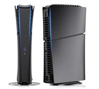 Nepagz PS5 SIim Plates for Digital Edition, Hard Shockproof Plates Face Plate Protective PS5 Slim Cover Side Plate Shell, Premium ABS Replacement Shell Black Plates Compatible with Playstation Slim 5