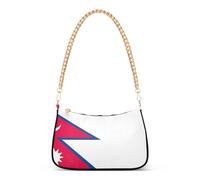 Nepal Flag Independence Day Hobo Purse Bags Women Clutch Handbags Floral Lady One Shoulder Bag Zipper Closure