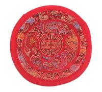 Nepal Handmade Cotton Sound Bowl Mat, Red Buddhist Meditation Cushion Pad | Hand-sewn Portable Design, Simple Style, for Singing Bowls, Ritual Instruments, Yoga Practice and Daily Spiritual Use