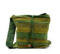 Nepal Sling Bag - Summer Beach Blues - Vibrant Green & Yellow Stripes